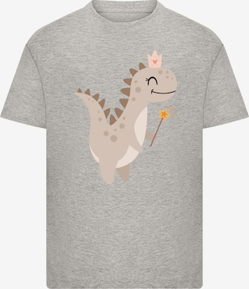 T-Shirt 'Süßer Mädchen Dinosaurier' F4NT4STIC en gris : devant