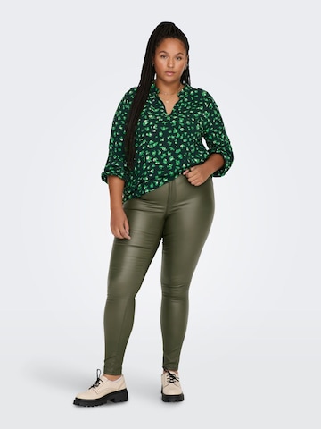 ONLY Carmakoma Skinny Trousers 'Punk' in Green