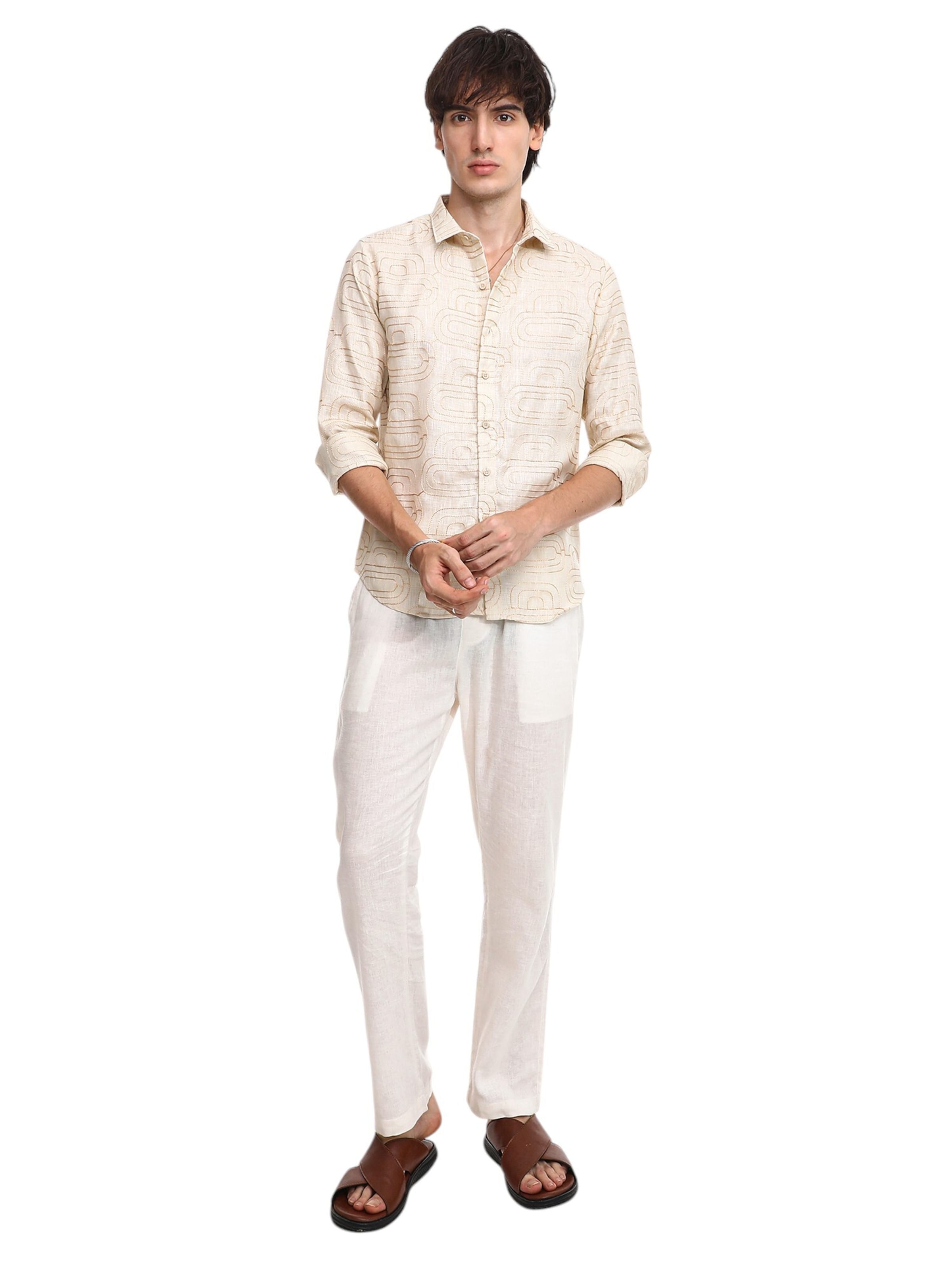 Campus Sutra Regular Fit Skjorte 'Wilda' i beige