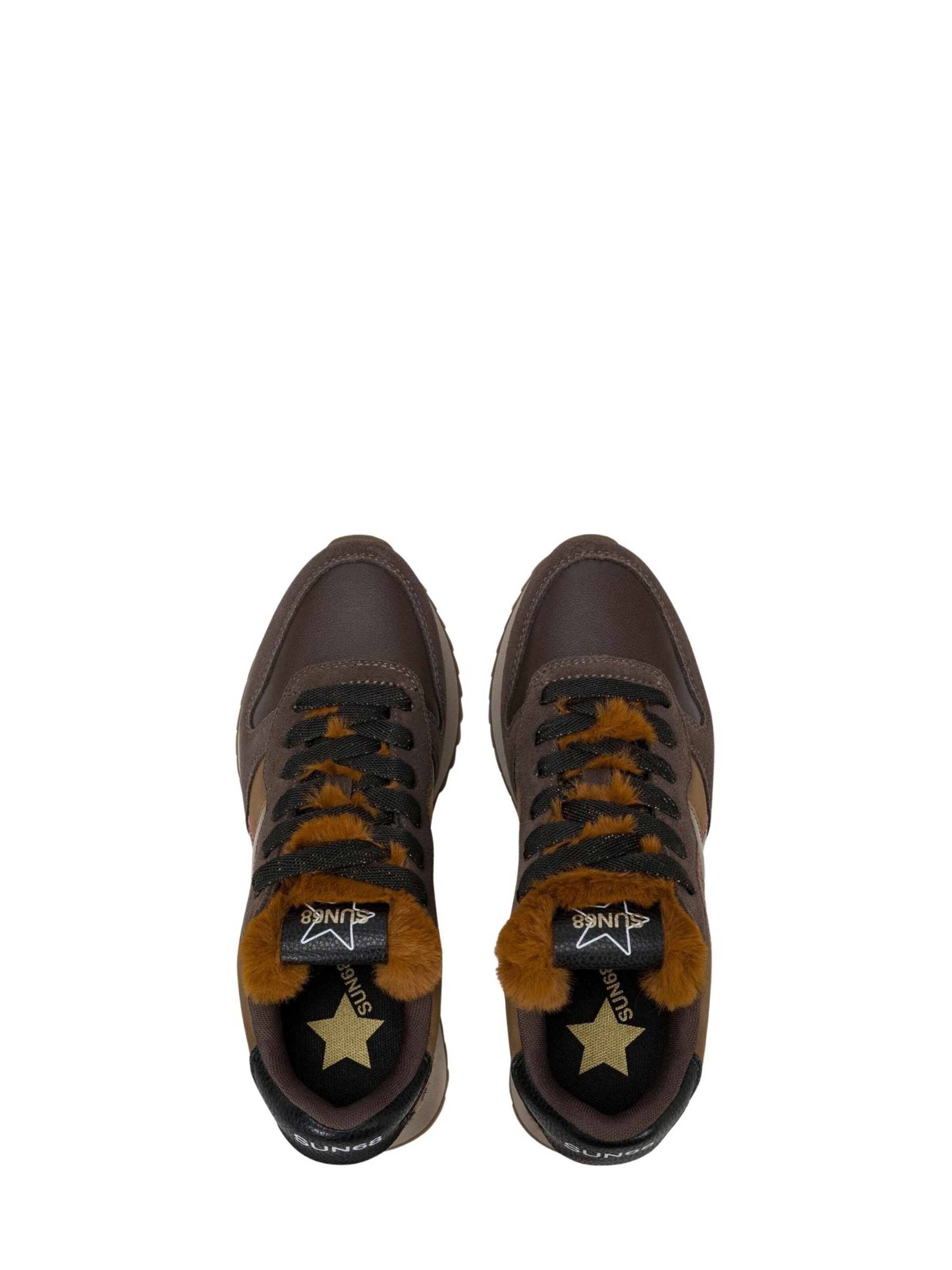 Sneaker bassa 'Sneakers Sun68 Stargirl Animalier da donna in camoscio e tessuto marrone Z46224 08' di SUN68 in marrone