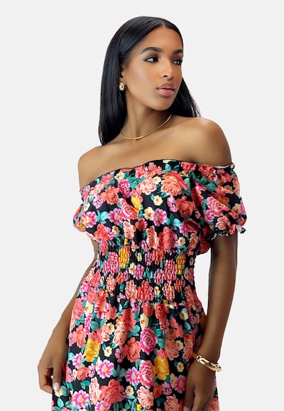 Elara Kleid in 34-42 in gelb / pink / hellrot / schwarz, Produktansicht