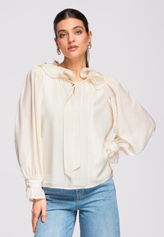 Ombre Blouse in Beige: front