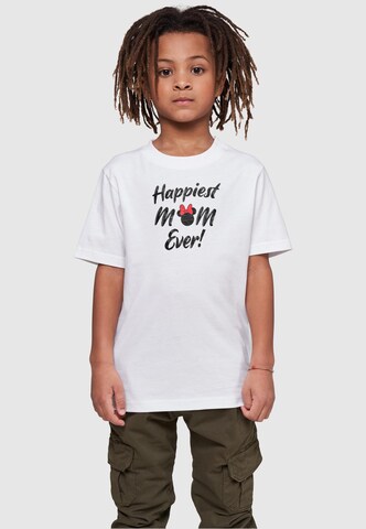 T-Shirt 'Mother's Day - Minnie Happiest Mom Ever' ABSOLUTE CULT en blanc : devant