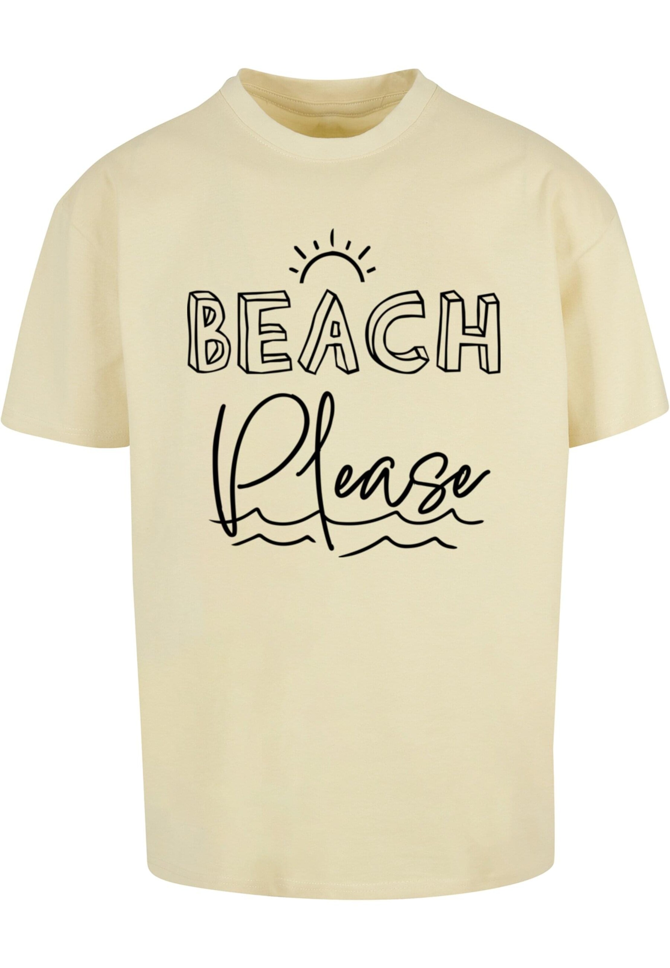 Merchcode Póló 'Beach Please' - sárga: elől