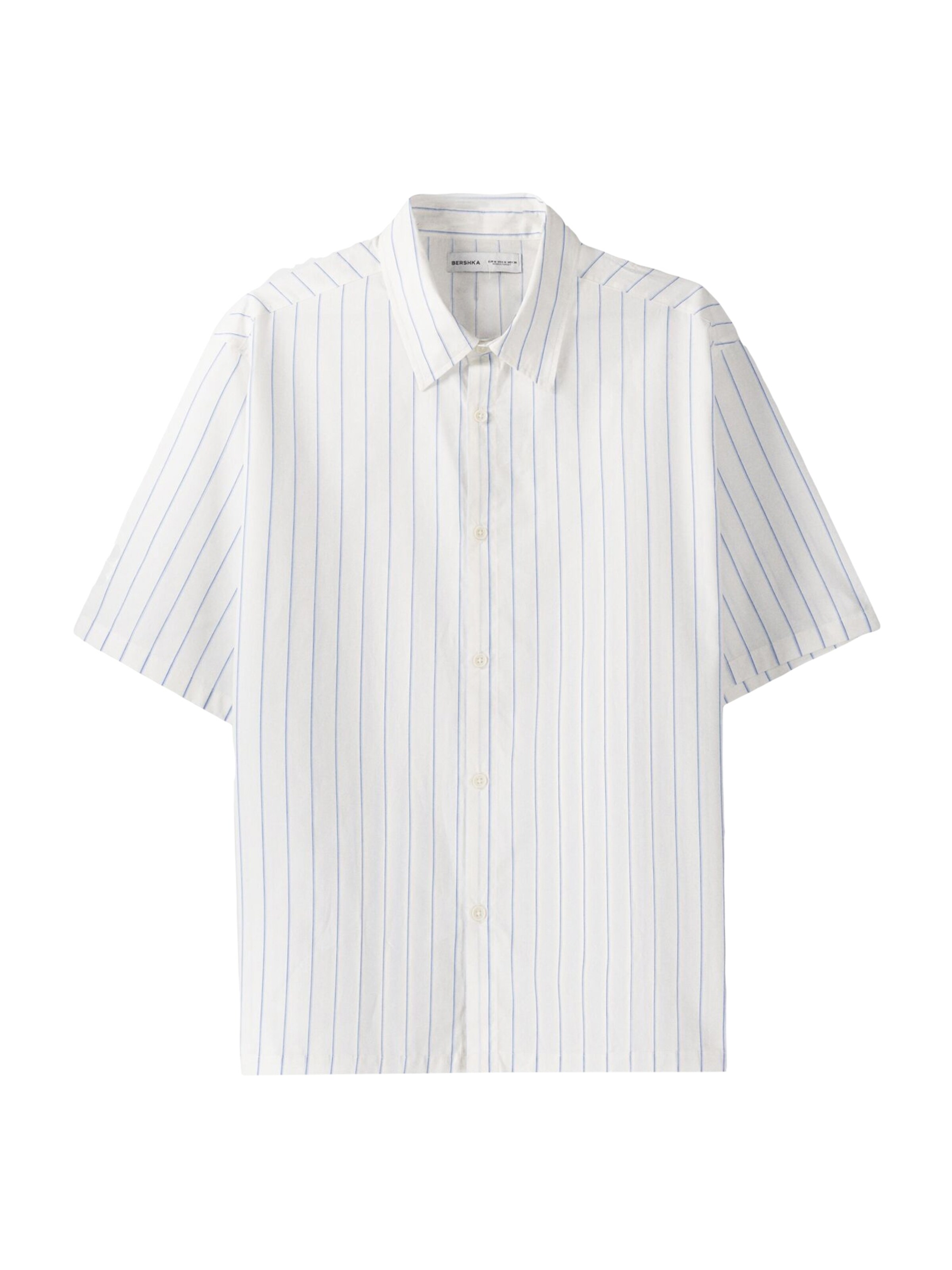 Bershka Comfort Fit Риза в бяло: отпред