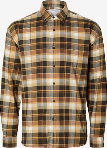 SELECTED HOMME - Comfort Fit Camisa 'Owen' em amarelo: frente