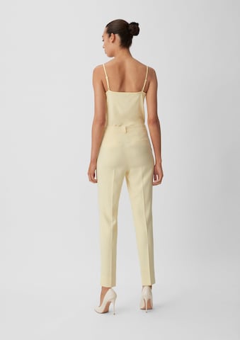 COMMA Regular Pleat-Front Pants in Yellow