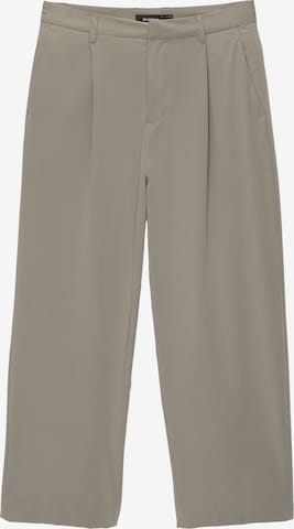 Wide Leg Pantalon à pince Pull&Bear en gris : devant