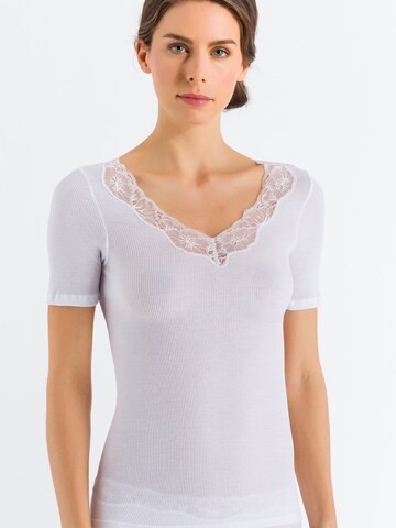 Hanro T-Shirt ' Lace Delight Kurzarm ' in Weiß: predná strana