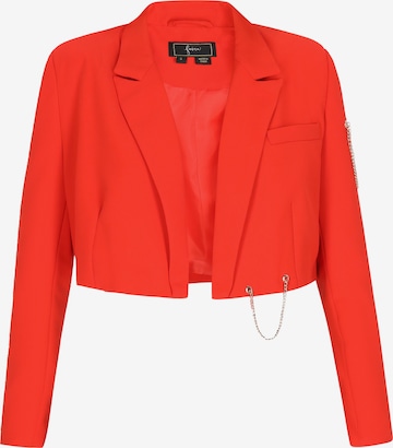 Blazer di faina in rosso: frontale