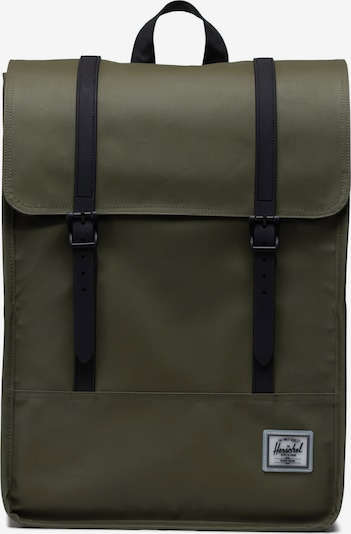 Herschel Sac à dos 'Survey' en brun foncé / kaki / noir / blanc, Vue avec produit