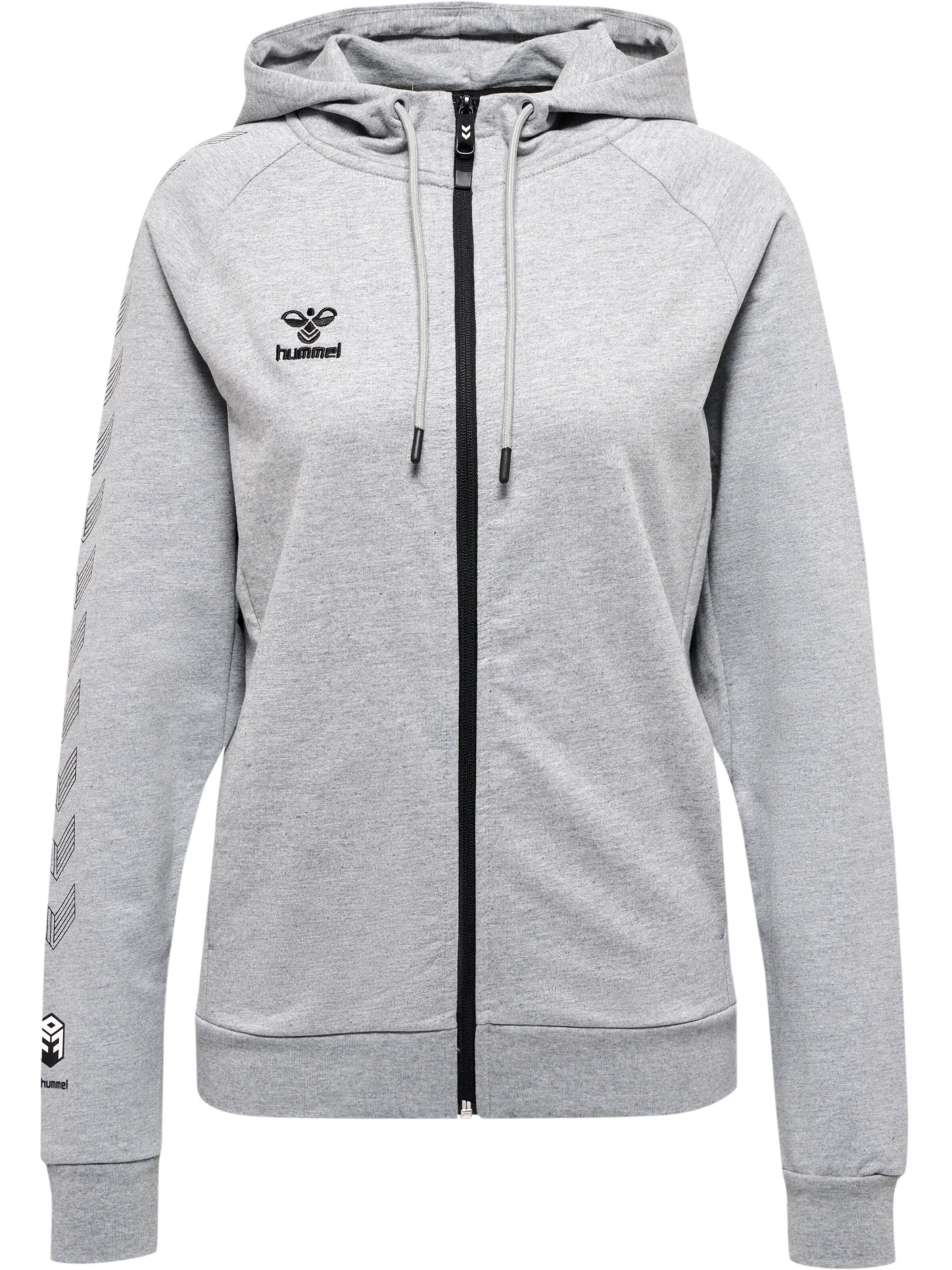 Hummel Athletic Zip Up Hoodie in Mottled Grey ABOUT YOU