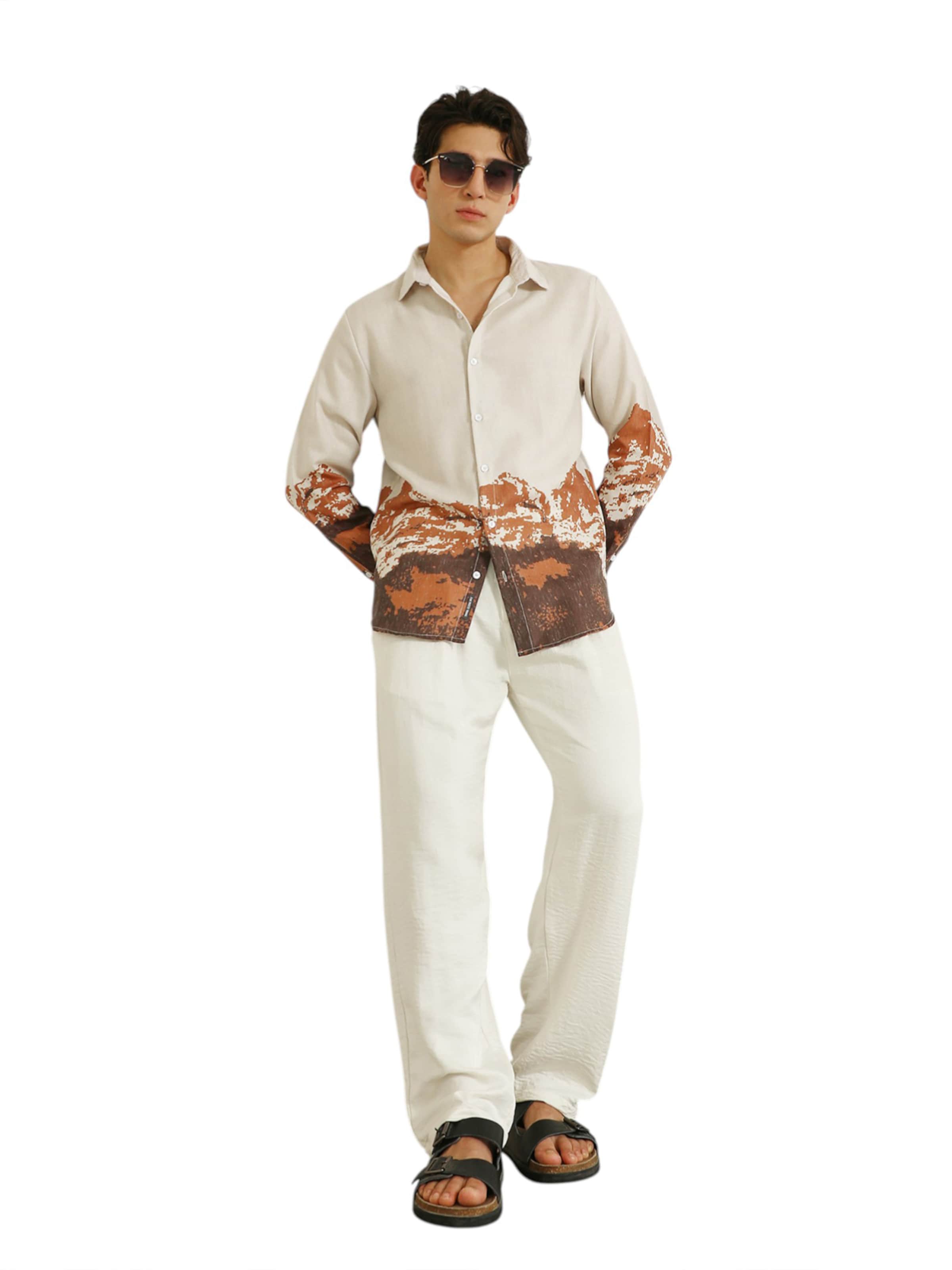 Campus Sutra - Ajuste regular Camisa 'Maren' en beige