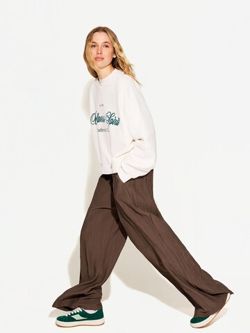 Wide Leg Pantalon Bershka en marron