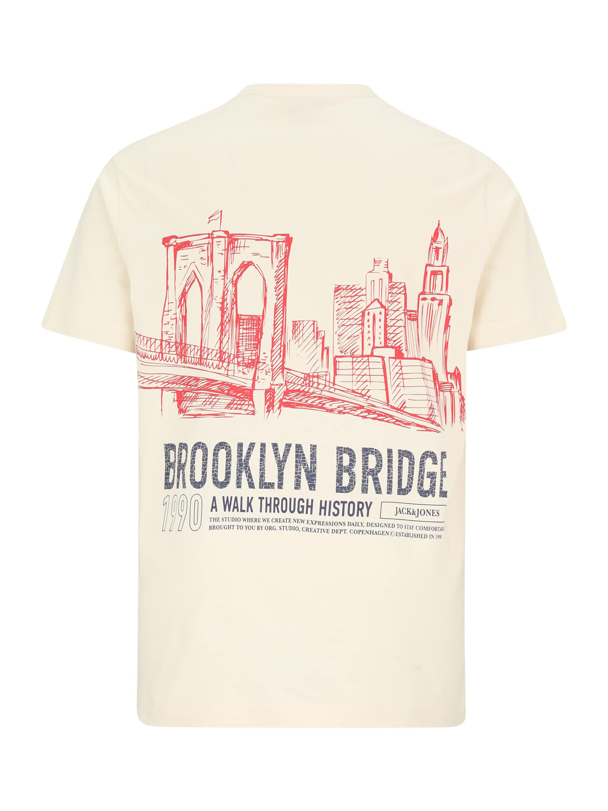 Tricou 'JORYORK' de la JACK & JONES pe alb