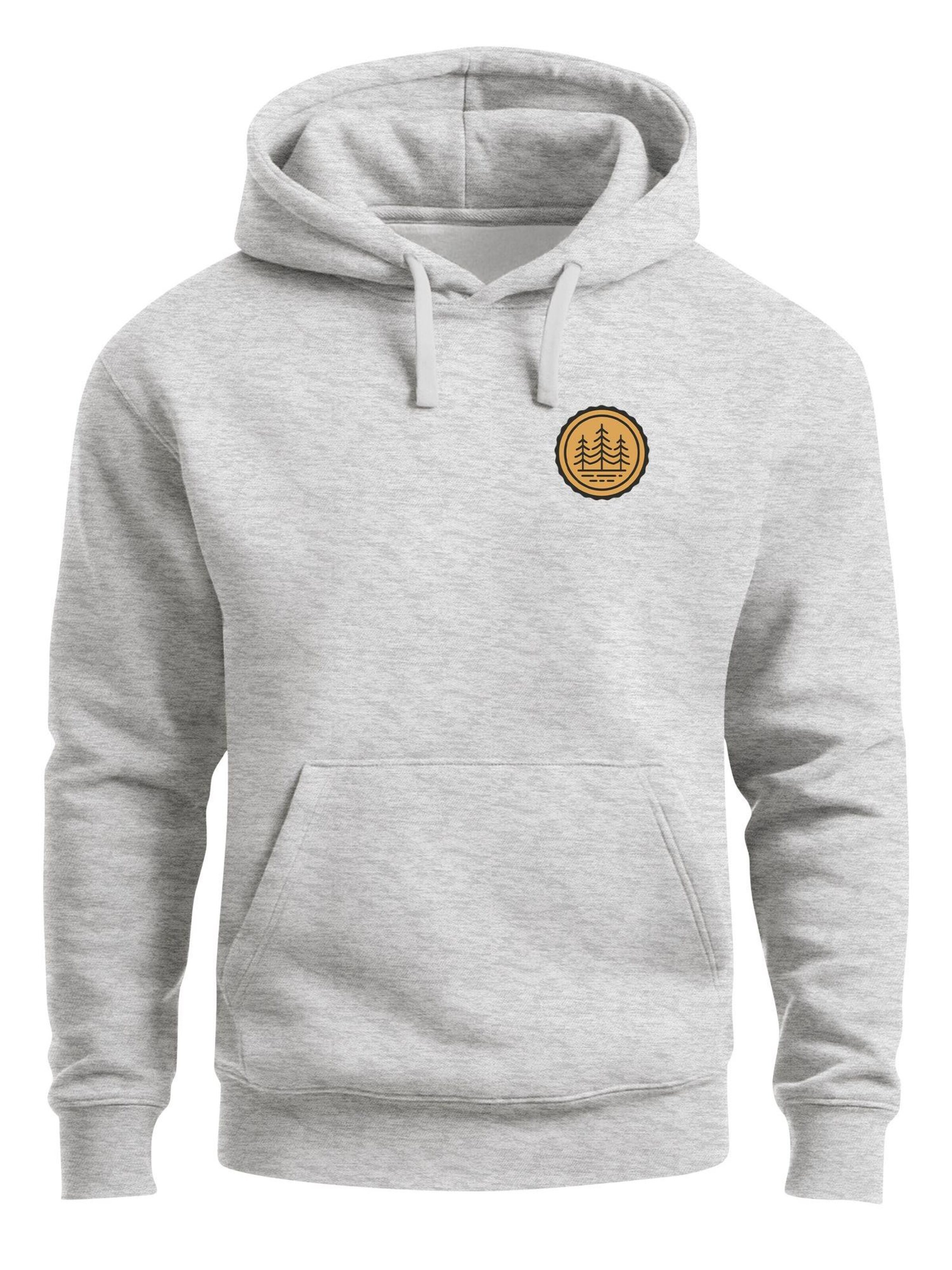 Neverless Sweatshirt 'Bäume Badge 1'‌‌‌‌‌‌ in Grau: Vorderseite