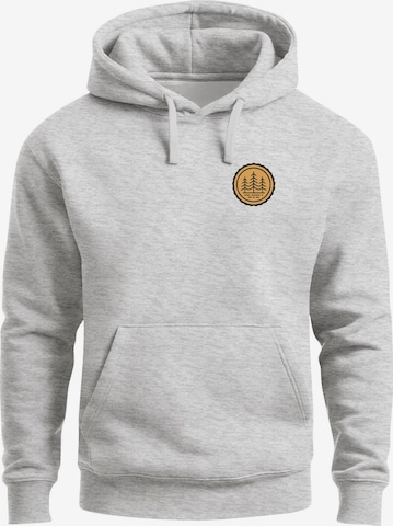 Neverless Sweatshirt 'Bäume Badge 1' in Grau: Vorderseite
