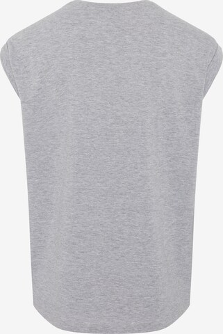 Oklahoma Jeans T-Shirt ' mit Statement-Print aus Jersey ' in Grau