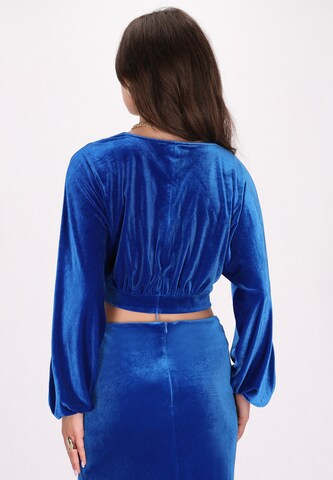 Camicia da donna di faina in blu
