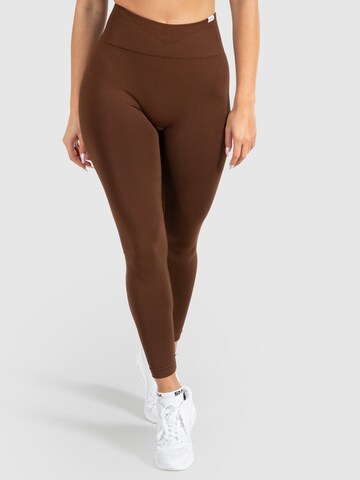 Smilodox Skinny Sportbroek 'Amaze Scrunch' in Bruin: voorkant