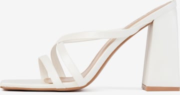 Celena Mules 'Cybill' in White: front