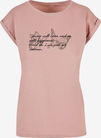 Merchcode Shirt 'Spring Saying' in Pink: front