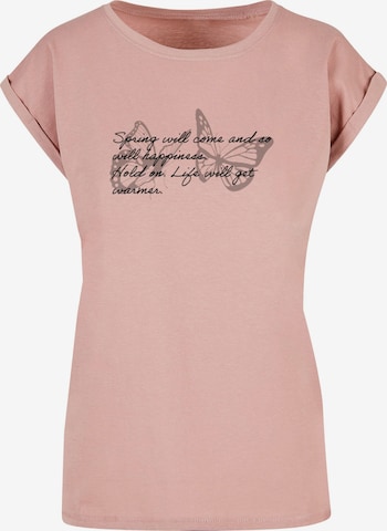 Merchcode Shirt 'Spring Saying' in Pink: predná strana
