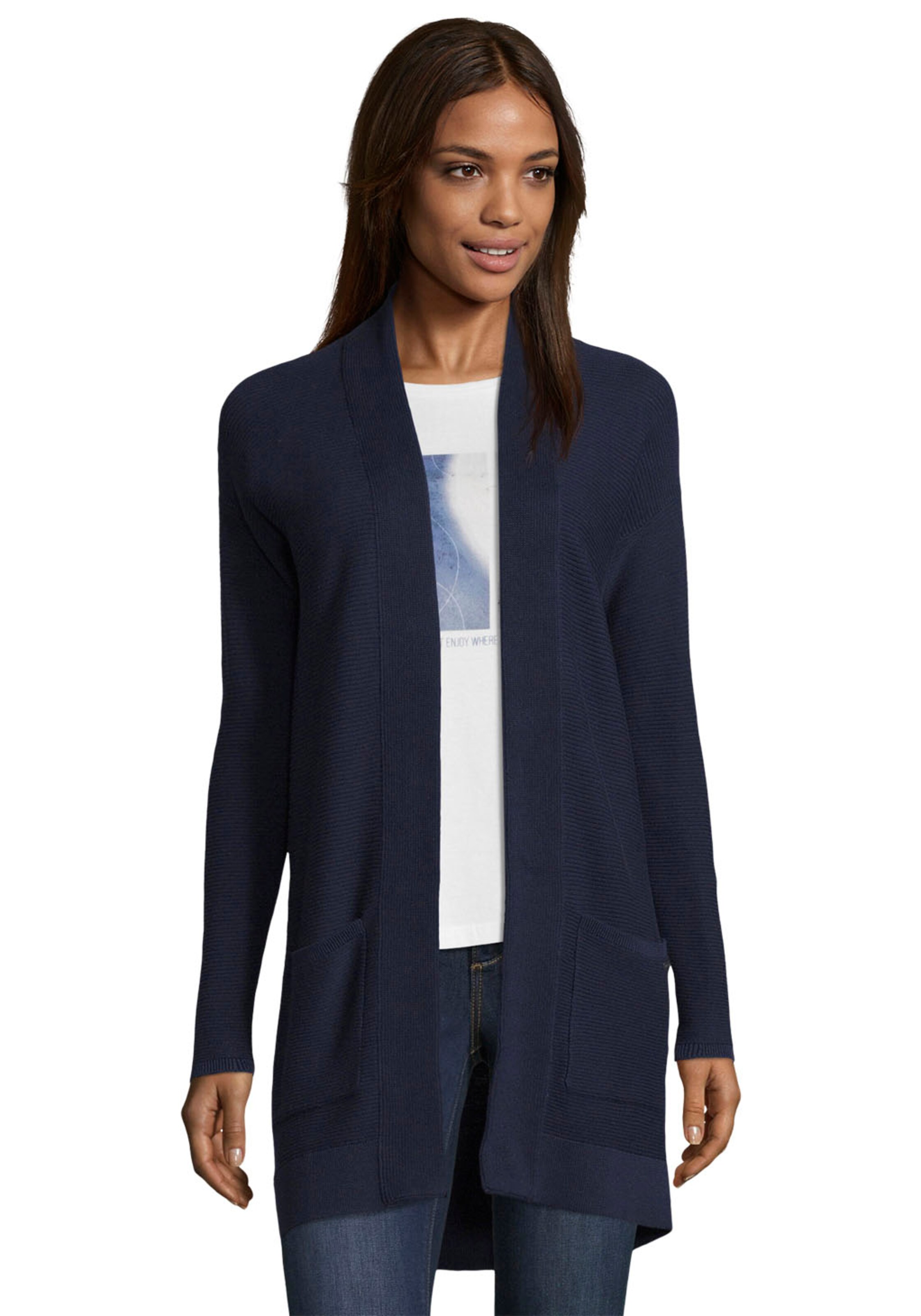 TOM TAILOR Strickjacke 'FM' in Blau: Vorderseite