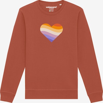 Watapparel Sweatshirt ' Rainbow Heart ' in Bruin: voorkant