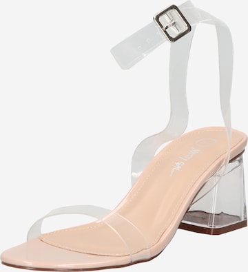 Nasty Gal Sandalen met riem 'Clear the Air' in Beige: voorkant