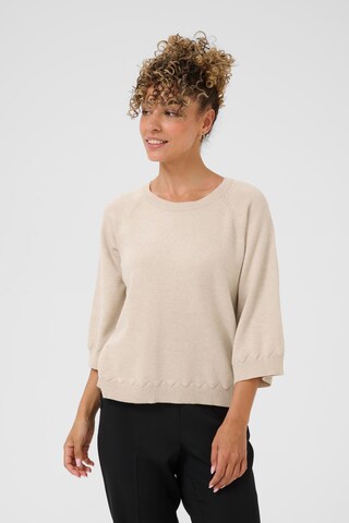 Cream Sweater 'Dela' in Beige: front