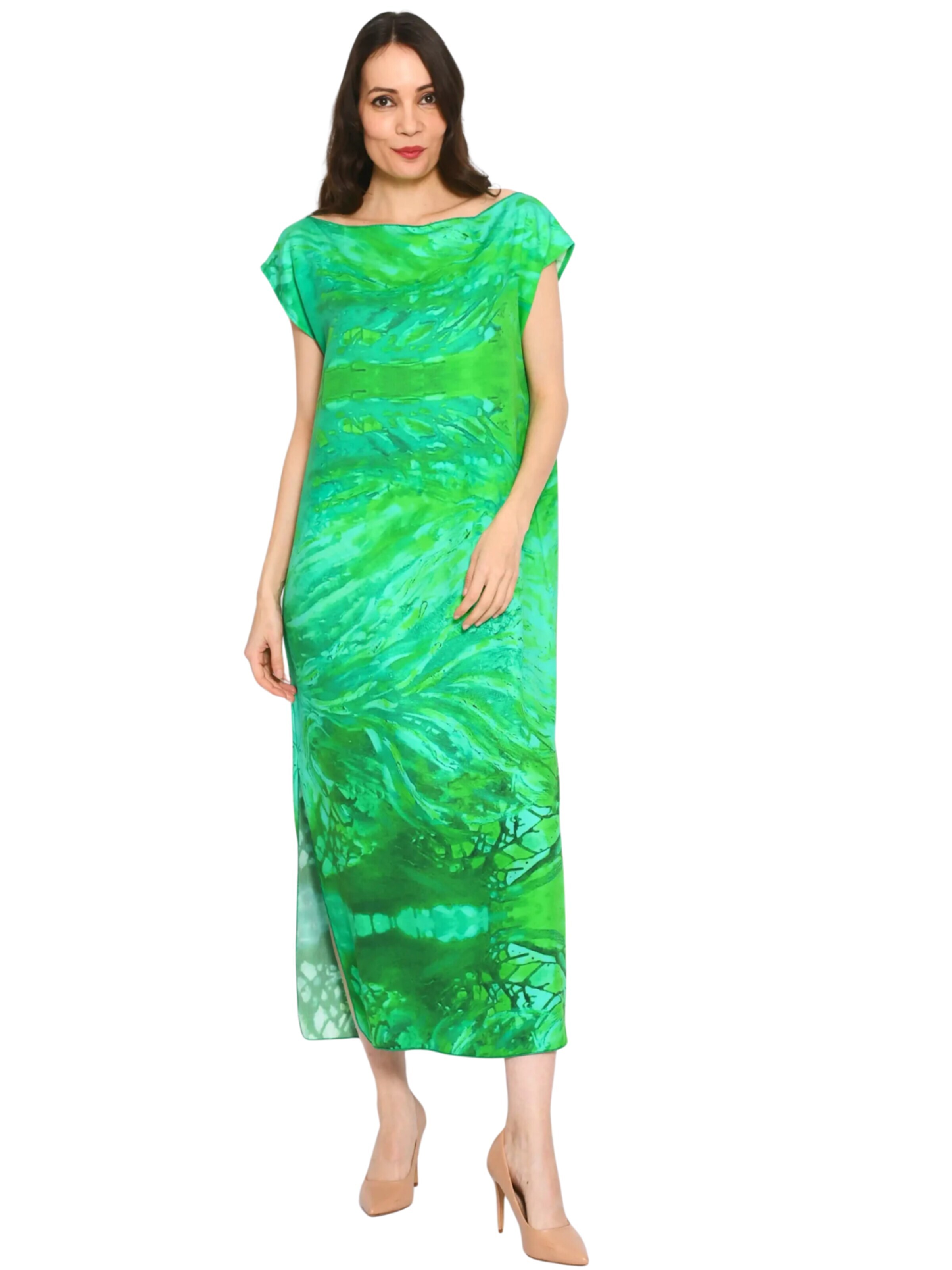 Csillag Zsuzsi Oversized dress 'Tree of life' in Green