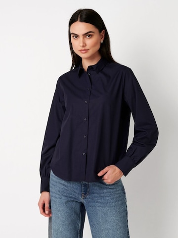 DESOTO Bluse, bügelfrei in Blau: Vorderseite