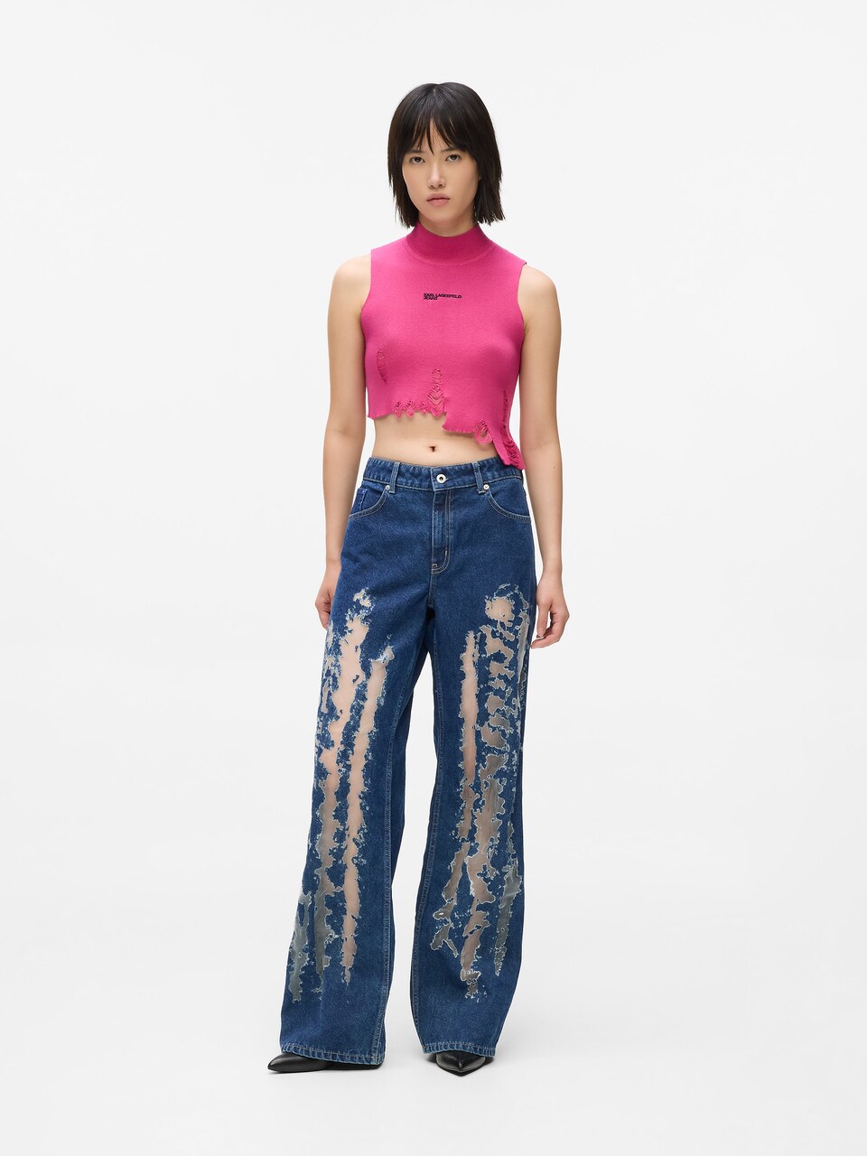 Largi Jeans de la KARL LAGERFELD JEANS pe albastru: față