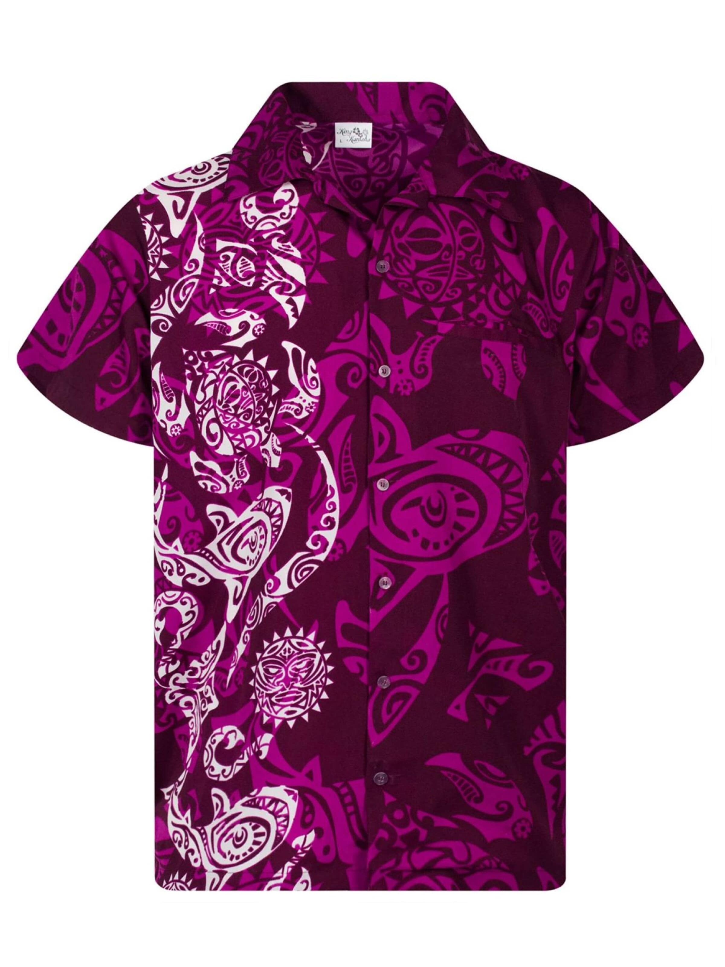 T-Shirt 'Maori Wedding' King Kameha en violet : devant