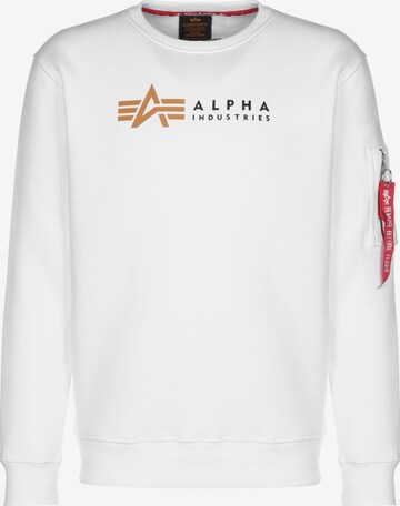 ALPHA INDUSTRIES Sweatshirt in Weiß: predná strana