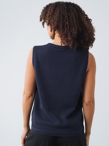 Cardigan 'Knitted Vest' Honest Basics en bleu