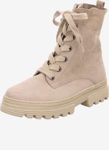 GABOR Lace-Up Ankle Boots in Beige: front