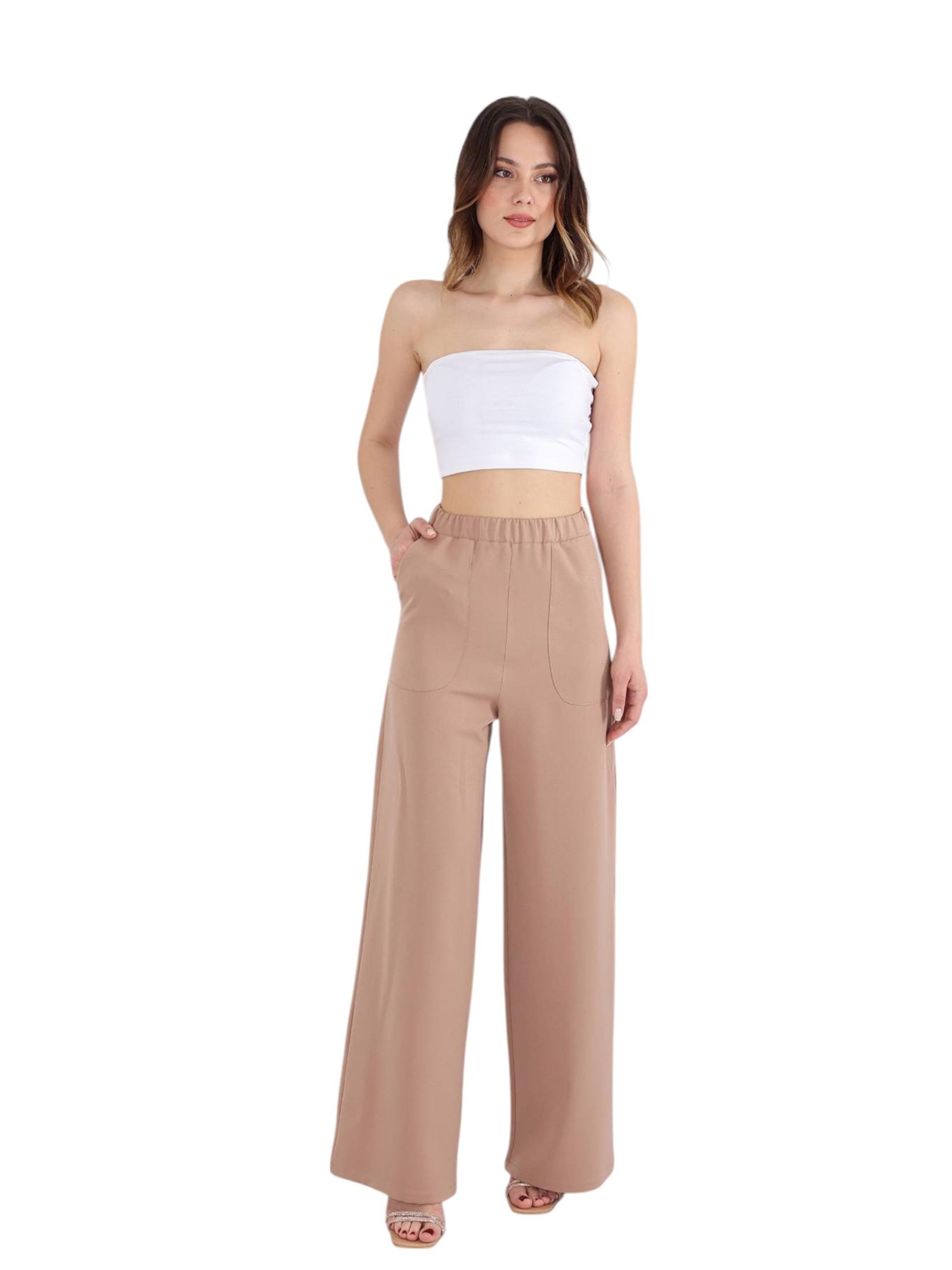 fashionshowcase Wide leg Broek 'ALIN' in Bruin