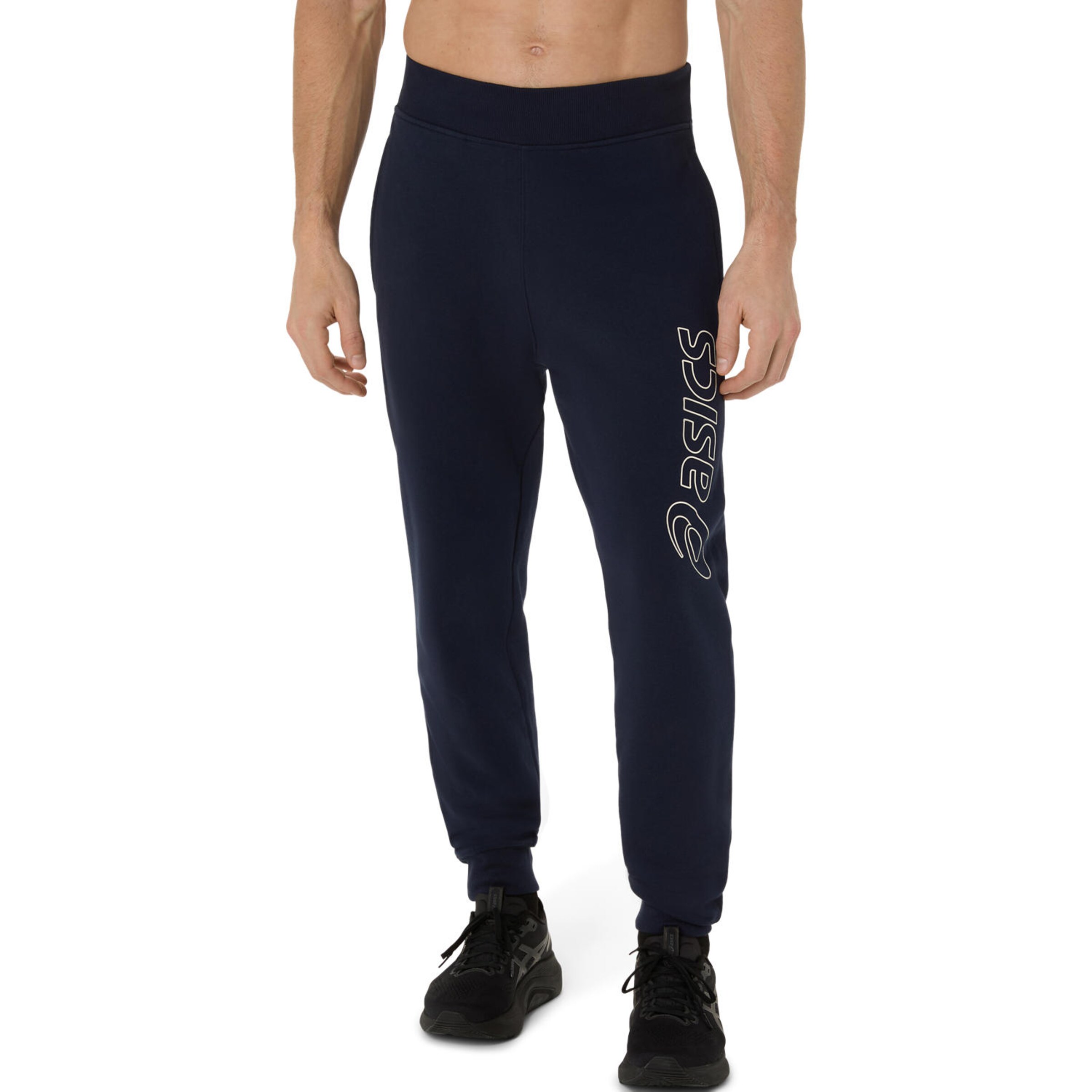 ASICS Tapered Workout Pants in Blue: front