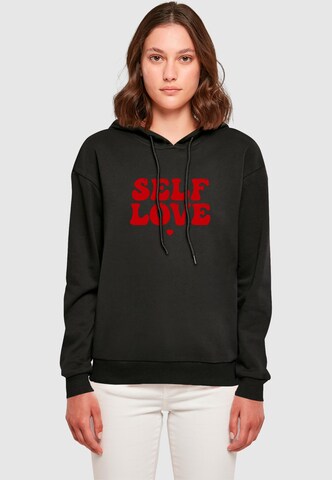 Merchcode Sweatshirt 'Self Love' in Schwarz: Vorderseite