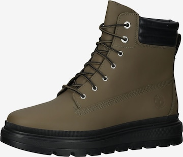 TIMBERLAND Lace-Up Ankle Boots in Green: front