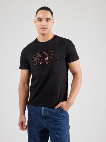 GUESS Μπλουζάκι σε μαύρο: μπροστά