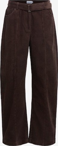Wide Leg Pantalon 'OBJPella' OBJECT en marron : devant