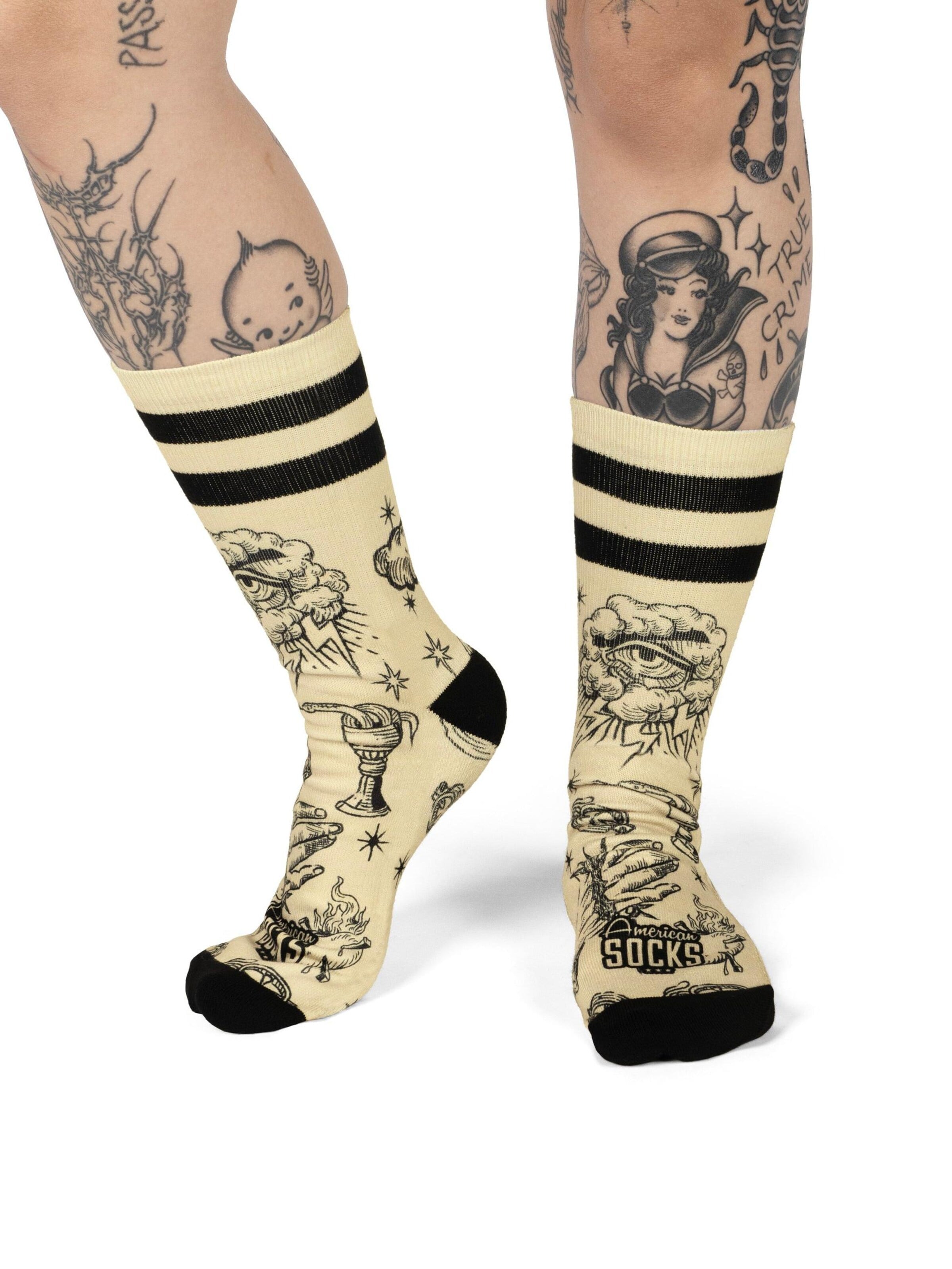 Calzino 'Sacred' di American Socks in beige: frontale