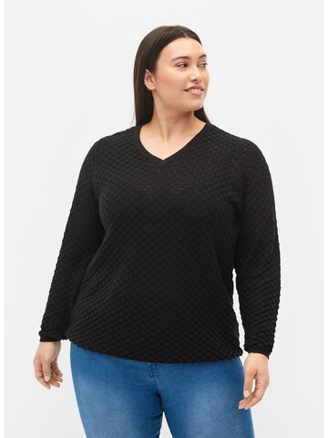 Zizzi Pullover 'ELSA' in Schwarz: predná strana