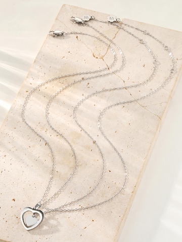 Hey Happiness Ketting 'Connected Mother and Daughter Heart' in Zilver