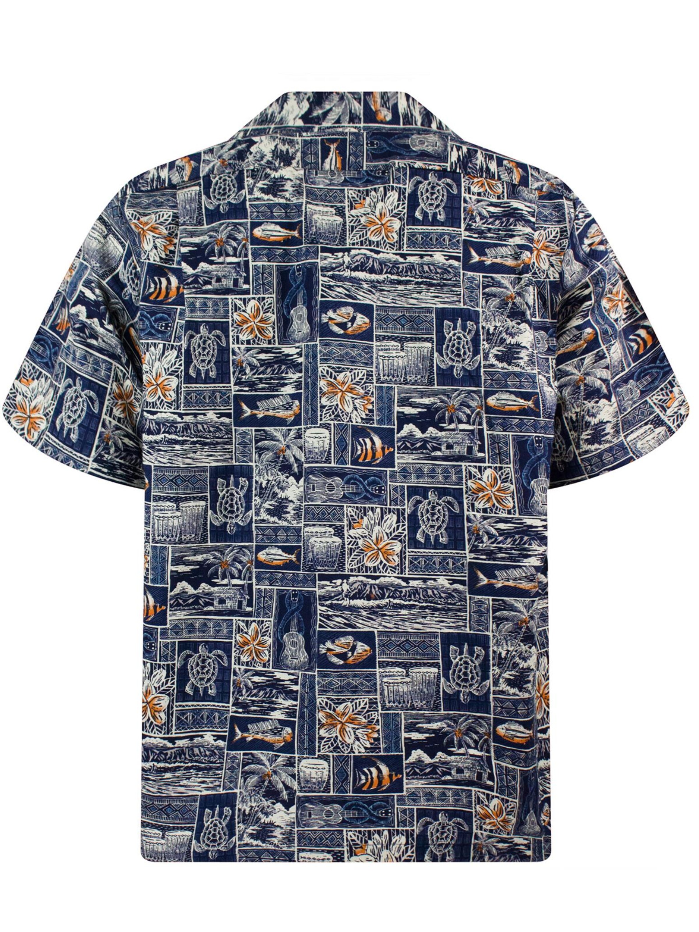 Pacific Legend Regular fit Button Up Shirt 'Puzzle' in Blue