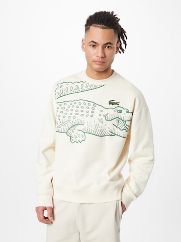 Sweat-shirt LACOSTE en blanc : devant