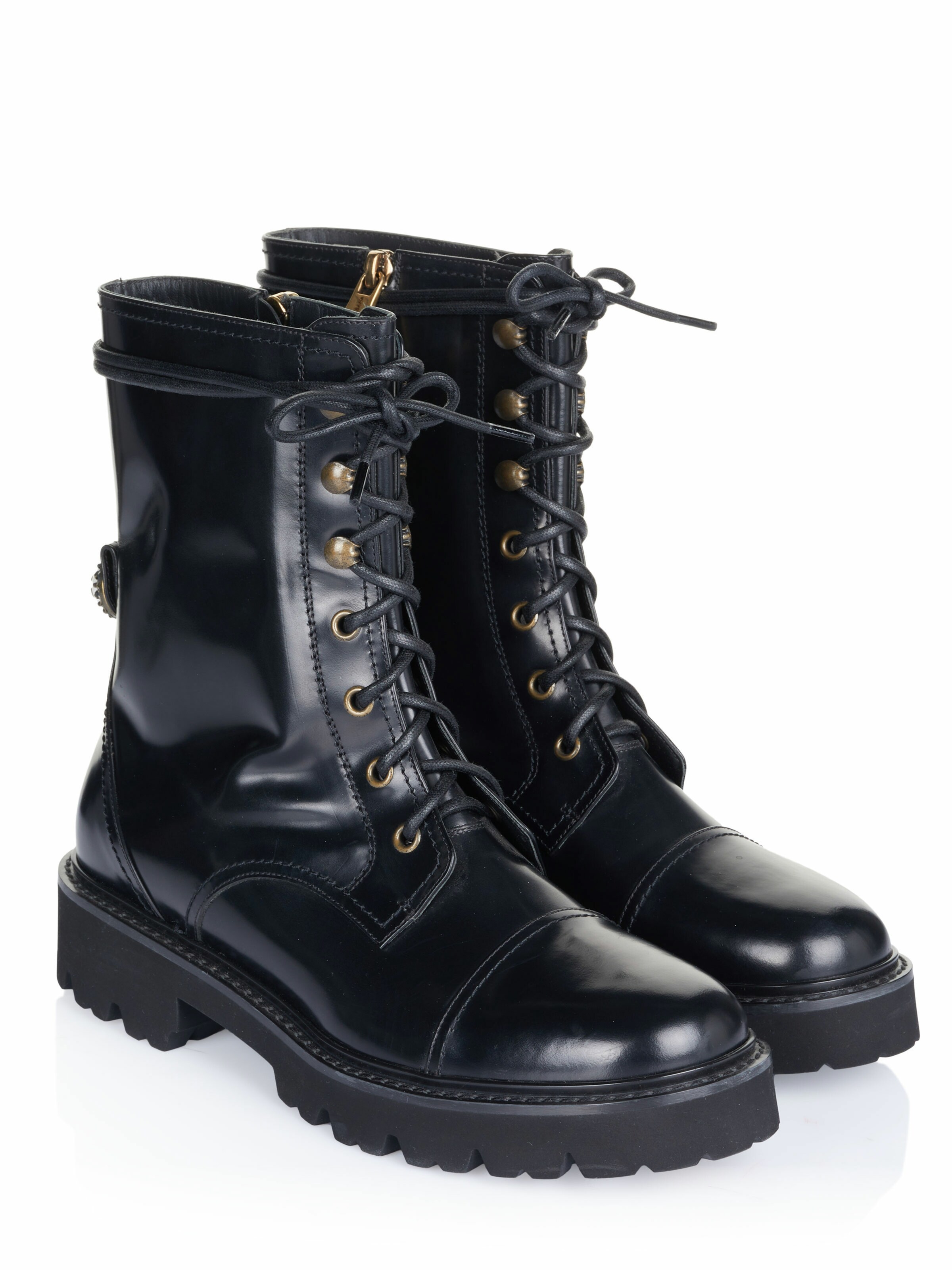 DOLCE & GABBANA Schnürstiefelette in Schwarz